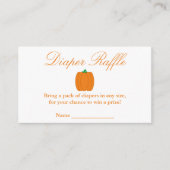 Little Pumpkin Baby Duwer Windel Raffle Card Begleitkarte (Vorderseite)