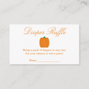 Little Pumpkin Baby Duwer Windel Raffle Card Begleitkarte