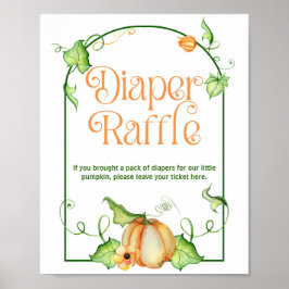 Little Pumpkin Baby Duwer Winkler Raffle Game Sign Poster