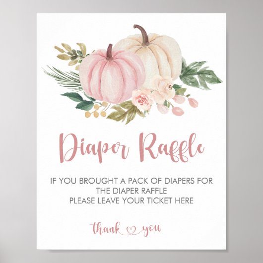 Little Pumpkin Baby Duwer Winkler Raffle Sign Poster (Vorne)