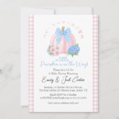 Little Pumpkin Baby Girl Dusche Coquette Pink Nied Einladung (Vorderseite)