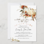 Little Pumpkin Baby Girl Dusche Fall Terracotta Einladung (Vorderseite)