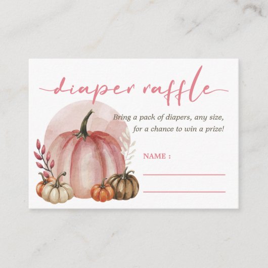 Little Pumpkin Baby Girl Pink Duschdusche Windel R Begleitkarte (Vorderseite)