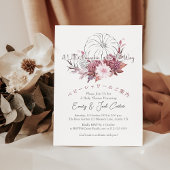 Little Pumpkin Baby Girl Shower Burgundy Fall Boho Einladung