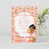 Little Pumpkin Baby Girl Shower Dark Tone Einladung (Stehend Vorderseite)