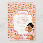 Little Pumpkin Baby Girl Shower Dark Tone Einladung (Vorne/Hinten)