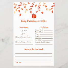 Little Pumpkin Baby Shower Baby Predictions Ratsch Flyer