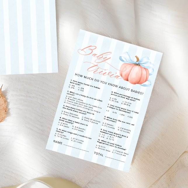 Little Pumpkin Baby Shower Baby Trivia Game (Von Creator hochgeladen)