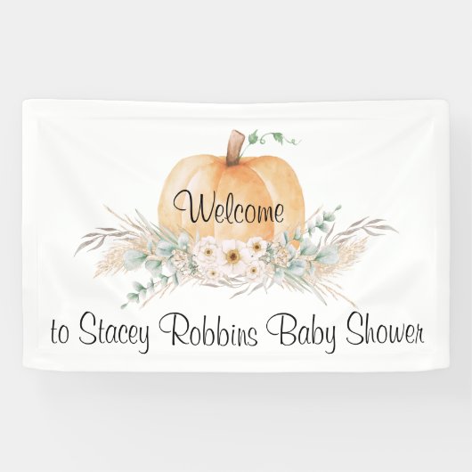 Little Pumpkin Baby Shower Banner (Horizontal)