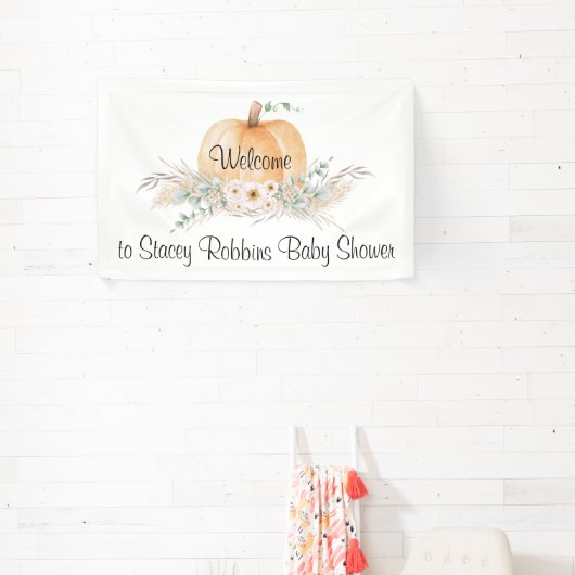Little Pumpkin Baby Shower Banner (InSitu)
