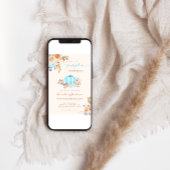 Little Pumpkin Baby Shower Blue Boy Einladung