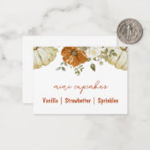 Little Pumpkin Baby Shower Buffet Card Mitteilungskarte (Vorderseite/Rückseite Beispiel)