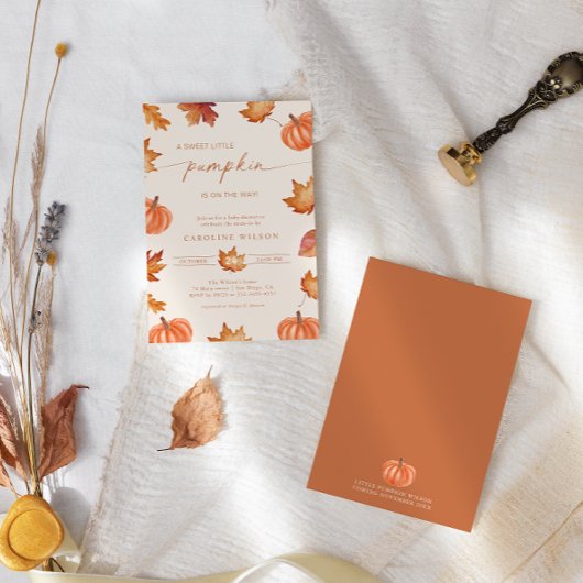 Little Pumpkin Baby Shower Burnt Orange Einladung