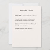 Little Pumpkin Baby Shower Einladung - Pink Bow (Rückseite)