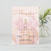 Little Pumpkin Baby Shower Einladung - Pink Bow (Stehend Vorderseite)