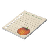 Little Pumpkin Baby Shower Favor Orange Oktober Notizblock (Rotiert)