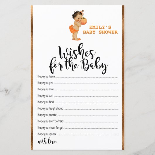 Little Pumpkin Baby Shower Game PRINTED (Vorderseite)