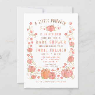 Little Pumpkin Baby Shower Girl Einladung