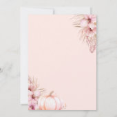 Little Pumpkin Baby Shower Girl Pink Herbst Herbst Einladung (Rückseite)