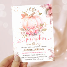Little Pumpkin Baby Shower Girl Pink Herbst Herbst