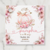 Little Pumpkin Baby Shower Girl Pink Herbst Herbst Geschenkanhänger (Vorderseite)