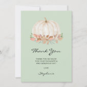 Little Pumpkin Baby Shower Green Dankeskarte (Vorderseite)