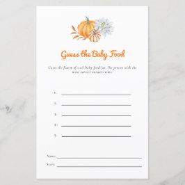 Little Pumpkin Baby Shower Guess Baby Food Game