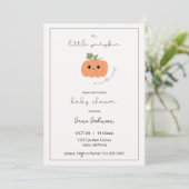 Little Pumpkin Baby Shower Invitation Einladung (Stehend Vorderseite)