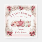 Little Pumpkin Baby Shower Marsala Pink Napkins Serviette (Vorderseite)