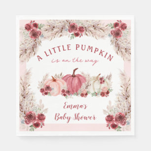 Little Pumpkin Baby Shower Marsala Pink Napkins Serviette