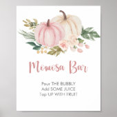 Little Pumpkin Baby Shower Momosa Bar Sign Poster (Vorne)
