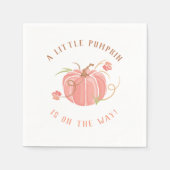 Little Pumpkin Baby Shower Napkin Serviette (Vorderseite)