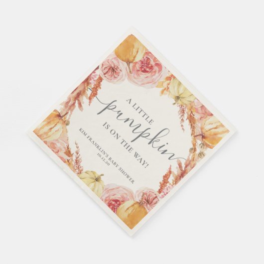 Little Pumpkin Baby Shower Napkins Serviette (Ecke)