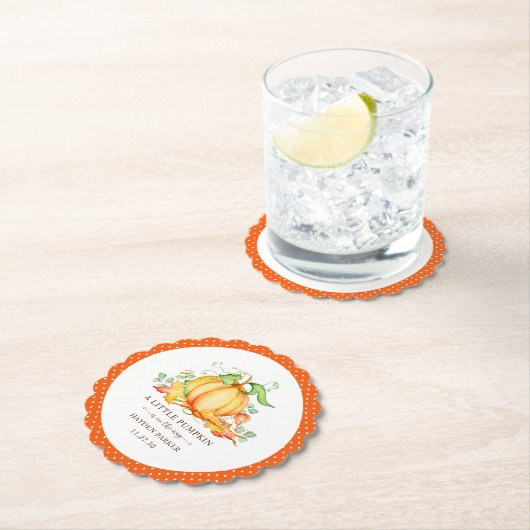 Little Pumpkin Baby Shower Paper Plate Untersetzer (Vor Ort)