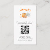 Little Pumpkin Baby Shower - Registrierung QR Code Begleitkarte (Vorderseite)