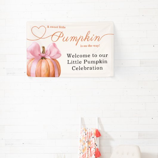 Little Pumpkin Baby Shower Ribbon - Romantisches S Banner (InSitu)
