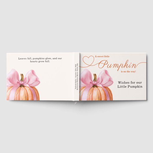 Little Pumpkin Baby Shower Ribbon - Romantisches S Gästebuch (Voll)