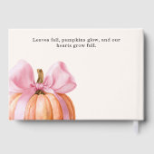 Little Pumpkin Baby Shower Ribbon - Romantisches S Gästebuch (Rückseite)