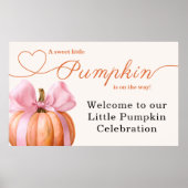 Little Pumpkin Baby Shower Ribbon - Romantisches S Poster (Vorne)