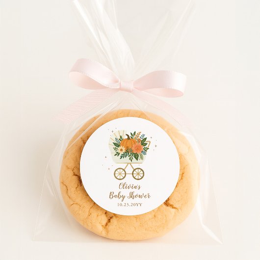 Little Pumpkin Baby Shower Runder Aufkleber