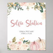 Little Pumpkin Baby Shower Selfie Station Schild (Vorne)