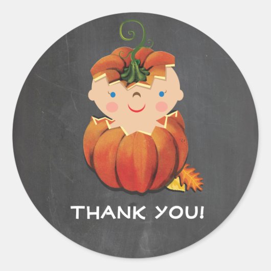 Little Pumpkin Baby Shower Stickers (Vorderseite)