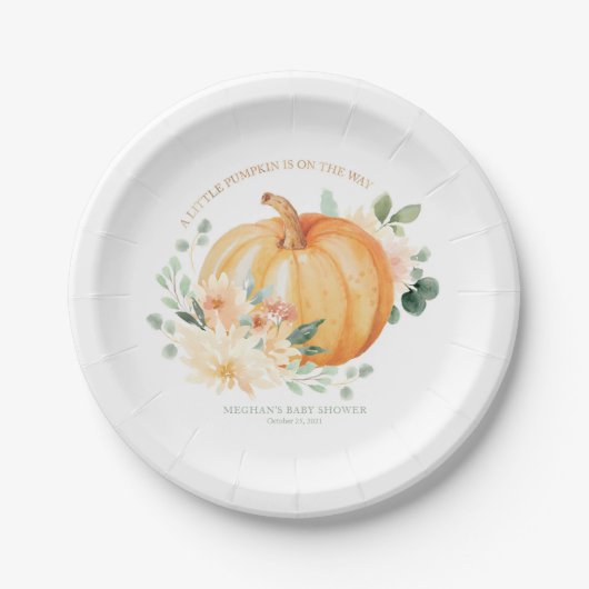 Little Pumpkin Baby Shower Teller (Vorderseite)