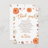 Little Pumpkin Baby Shower Thank You Cards Dankeskarte (Vorne/Hinten)