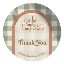Little Pumpkin Baby Shower Thank You Favor Sticker