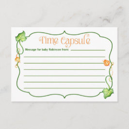 Little Pumpkin Baby Shower Time Kapsel Aktivität Hinweiskarte