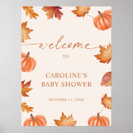 Little Pumpkin Baby Shower Willkommen Poster