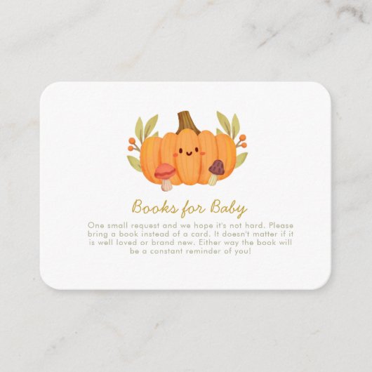 Little Pumpkin BabyShower Books for Baby Begleitkarte (Vorderseite)