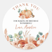 Little Pumpkin Birthday Classic Round Sticker (Vorderseite)