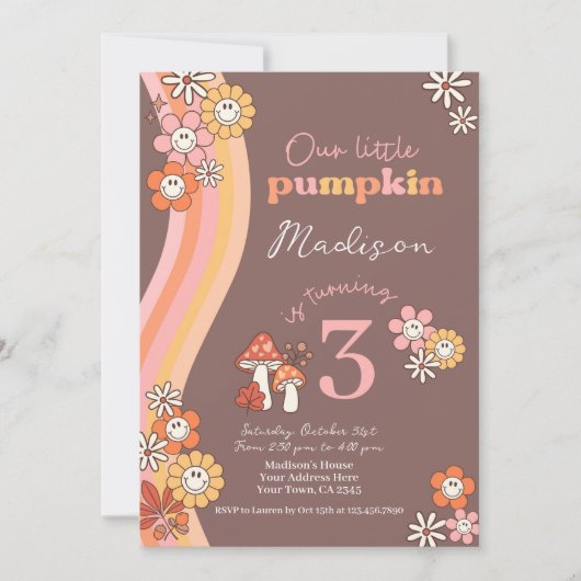 Little Pumpkin Birthday Invitation Einladung (Vorderseite)